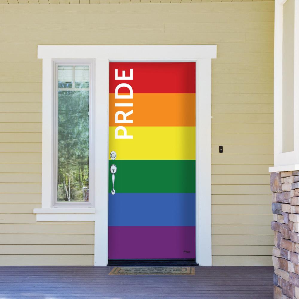 Showdown Displays 80" x 36" Red and Yellow Outdoor Pride Texted LGBT Garage Front Door Banner