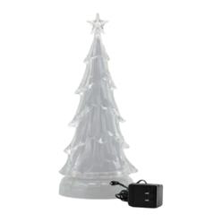 Hi-Line Gifts 14.5" Pre-lit Rotating Music Sparkle Tree with Water Inside, White LED Lights
