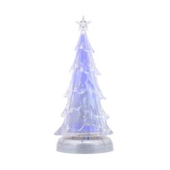 Hi-Line Gifts 14.5" Pre-lit Rotating Musical Sparkle Tree with Water Inside, RGB LED Lights