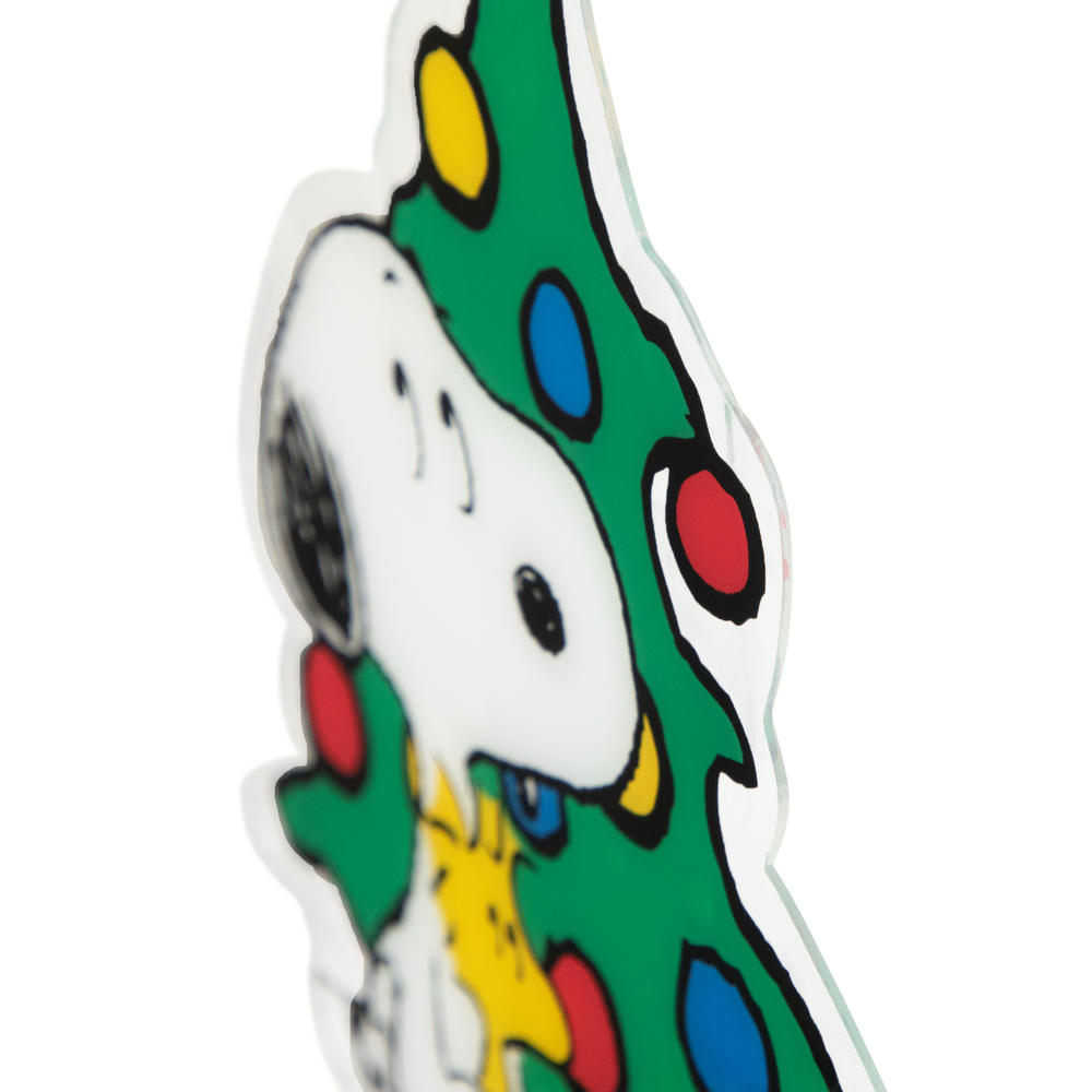 Northlight Peanuts Woodstock and Snoopy with Christmas Tree Window Cling Decoration