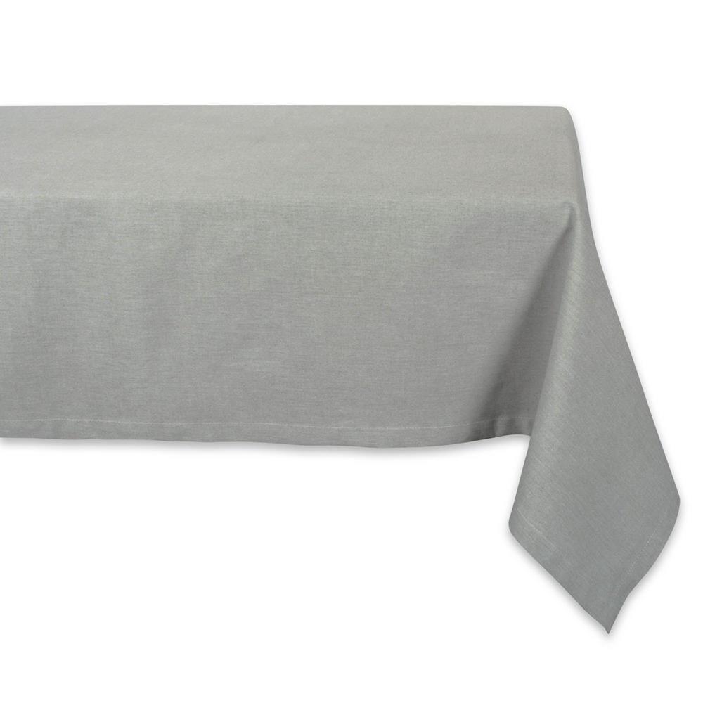 Contemporary Home Living 104" Stone Blue Artichoke Solid Chambray Rectangular Tablecloth
