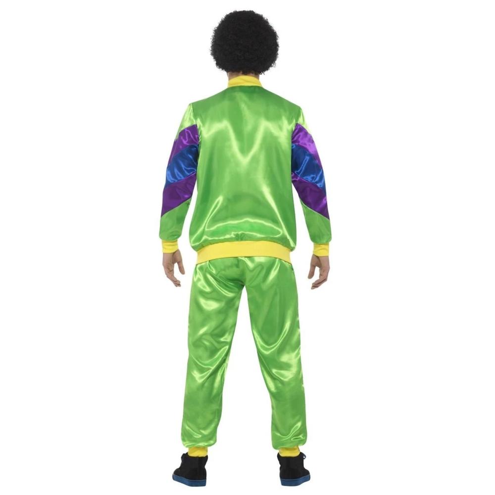 Smiffys 47.5" Green and Blue 1980's Style Height of Fashion Shell Suit Men Adult Halloween Costume - XL