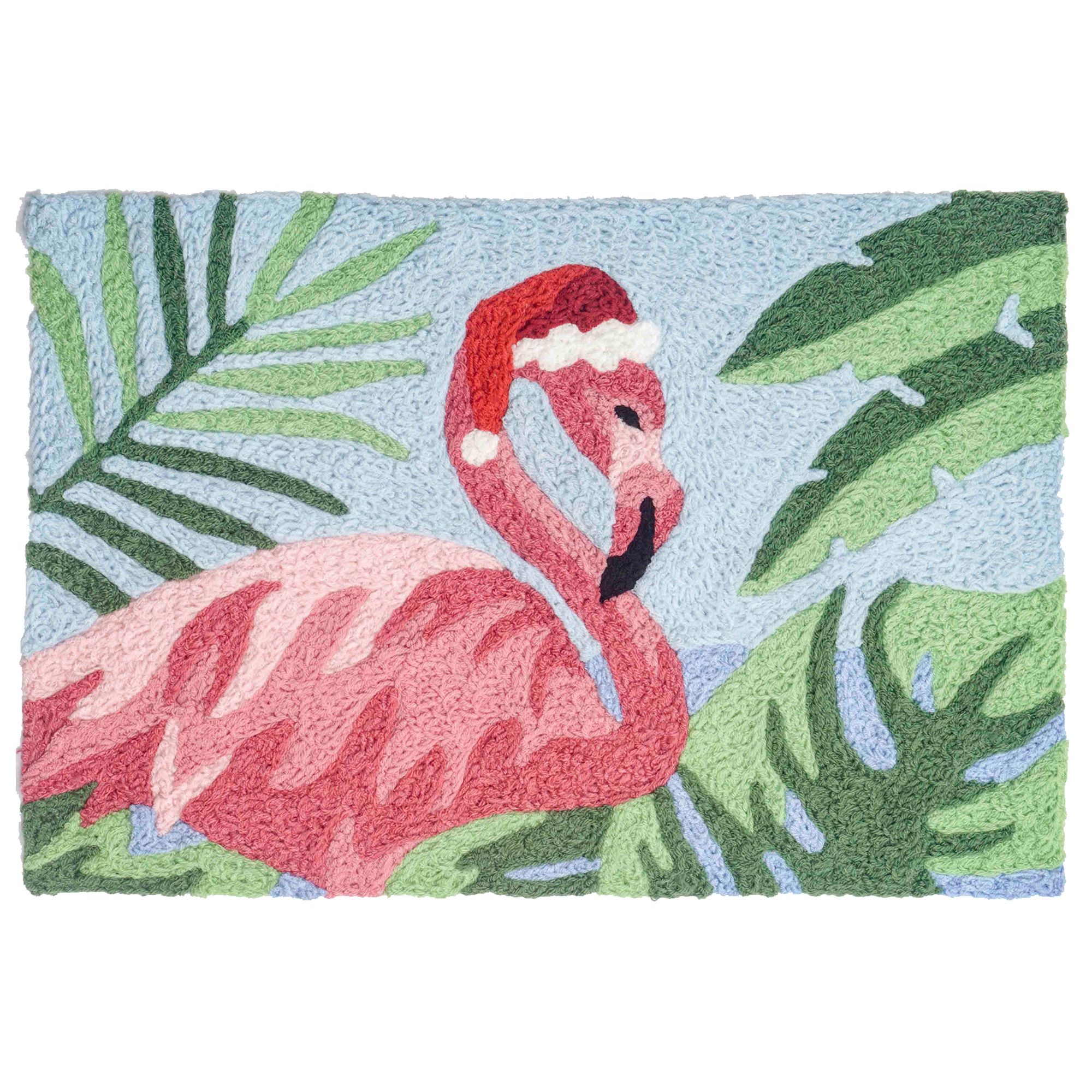 Homefires Rugs 1.5' x 2.5' Vibrant Flamingo Designed Rectangular Polyester Area Throw Rug