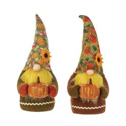 CC Christmas Decor Set of 2 Fall Harvest Gnomes Table Top Decoration 12"