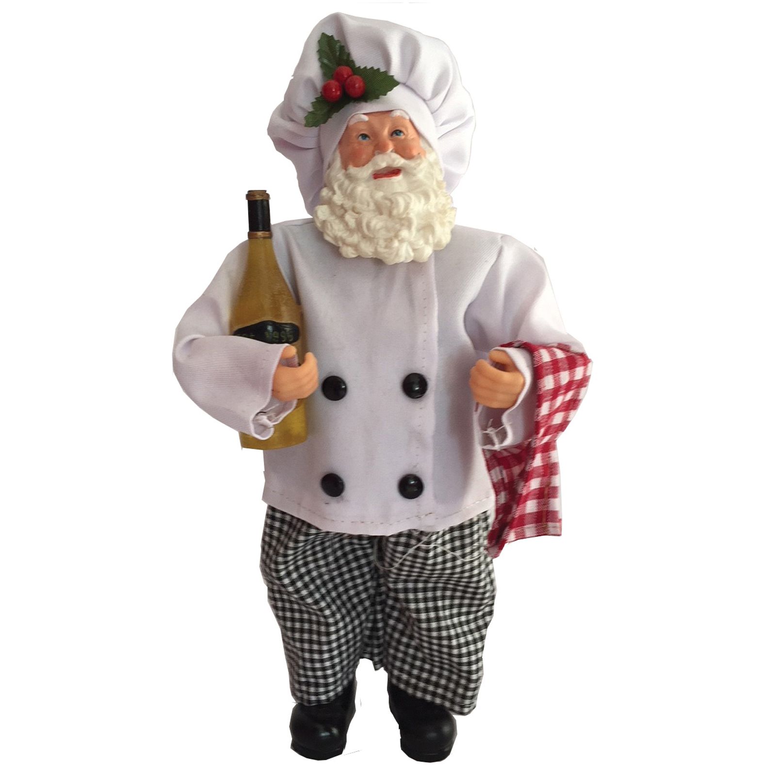 CC Christmas Decor 12" Cooking Santa Claus with Wine Christmas Figurine