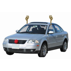Mystic 19" Brown and Red Reindeer Christmas Car Decorating Kit - Universal Size