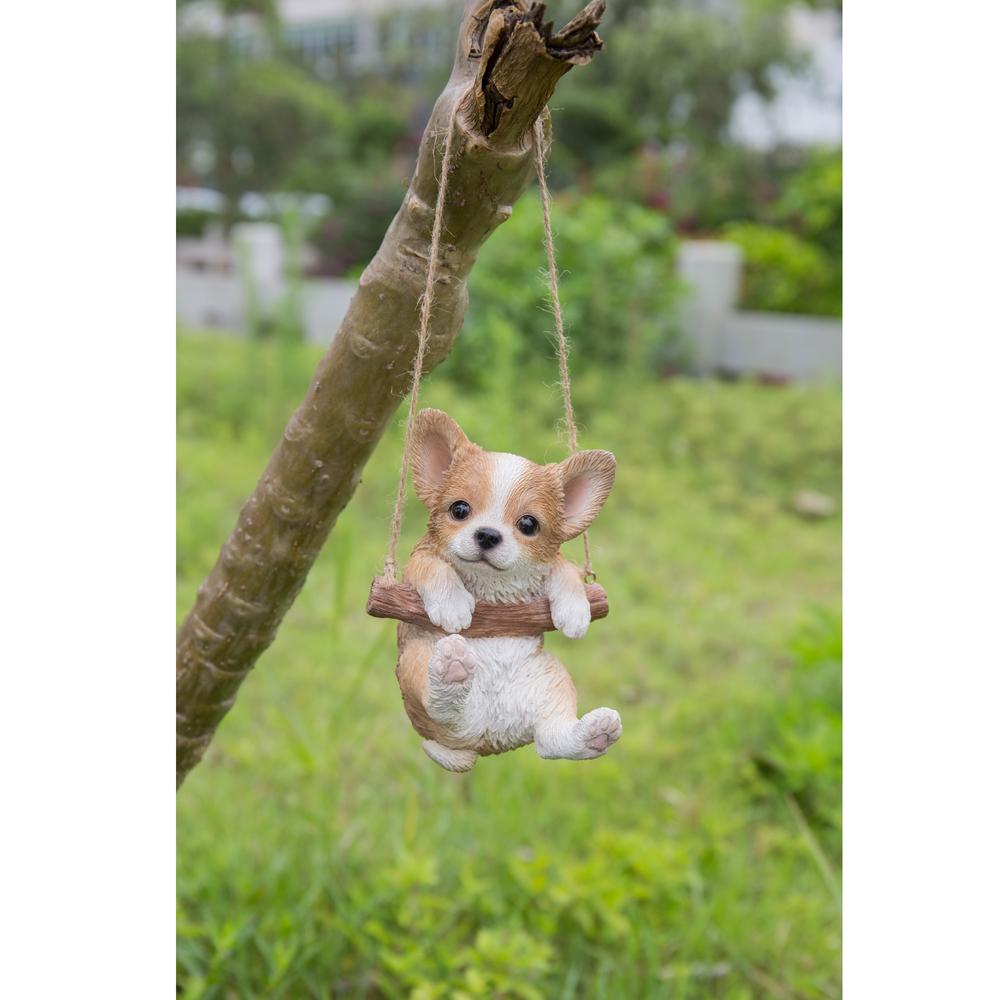 Hi-Line Gifts 5.5" Hanging Chihuahua Puppy Outdoor Garden Statue