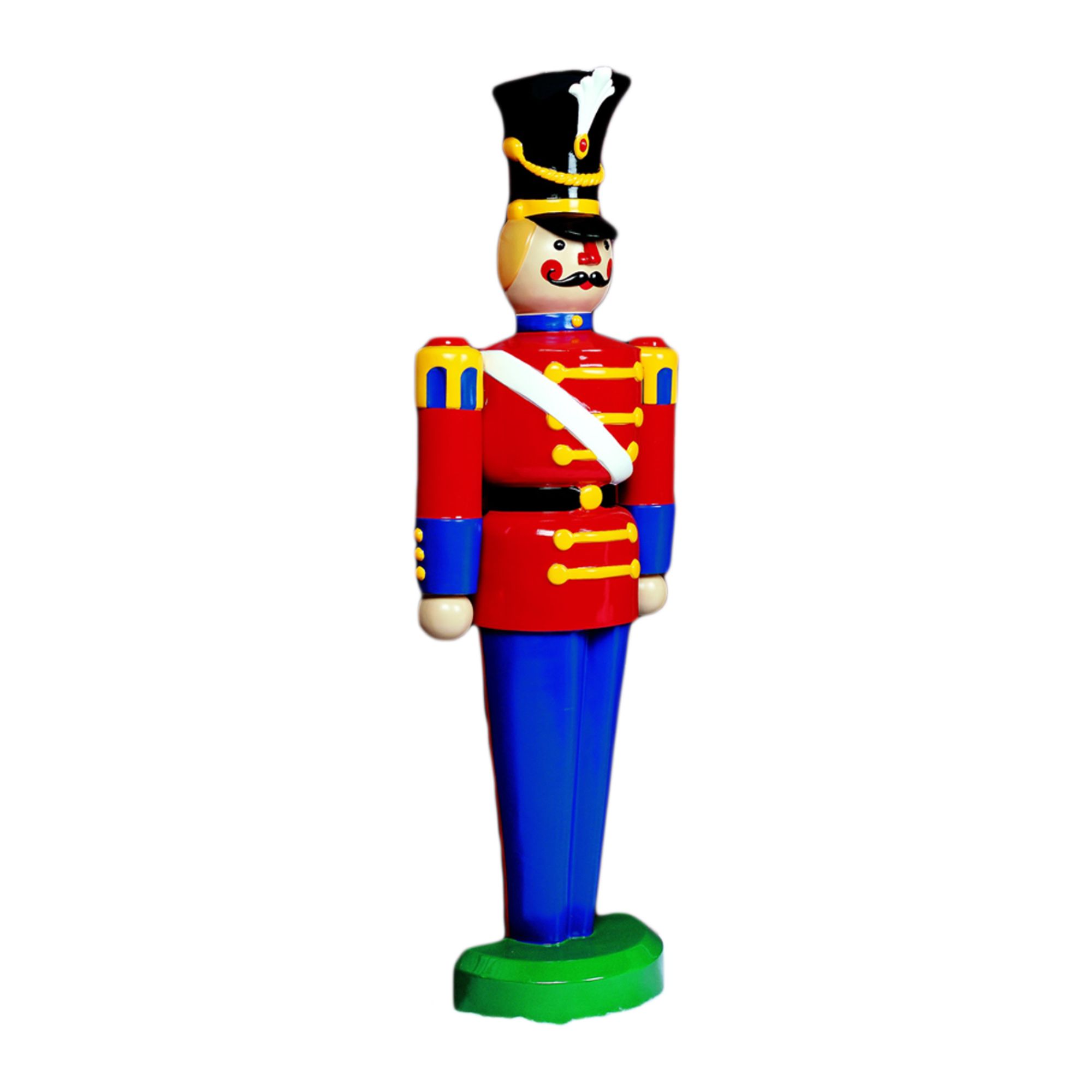 Barcana Life Size Soldier Half Toy Commercial Christmas Decor - 6.25' - Red and Blue