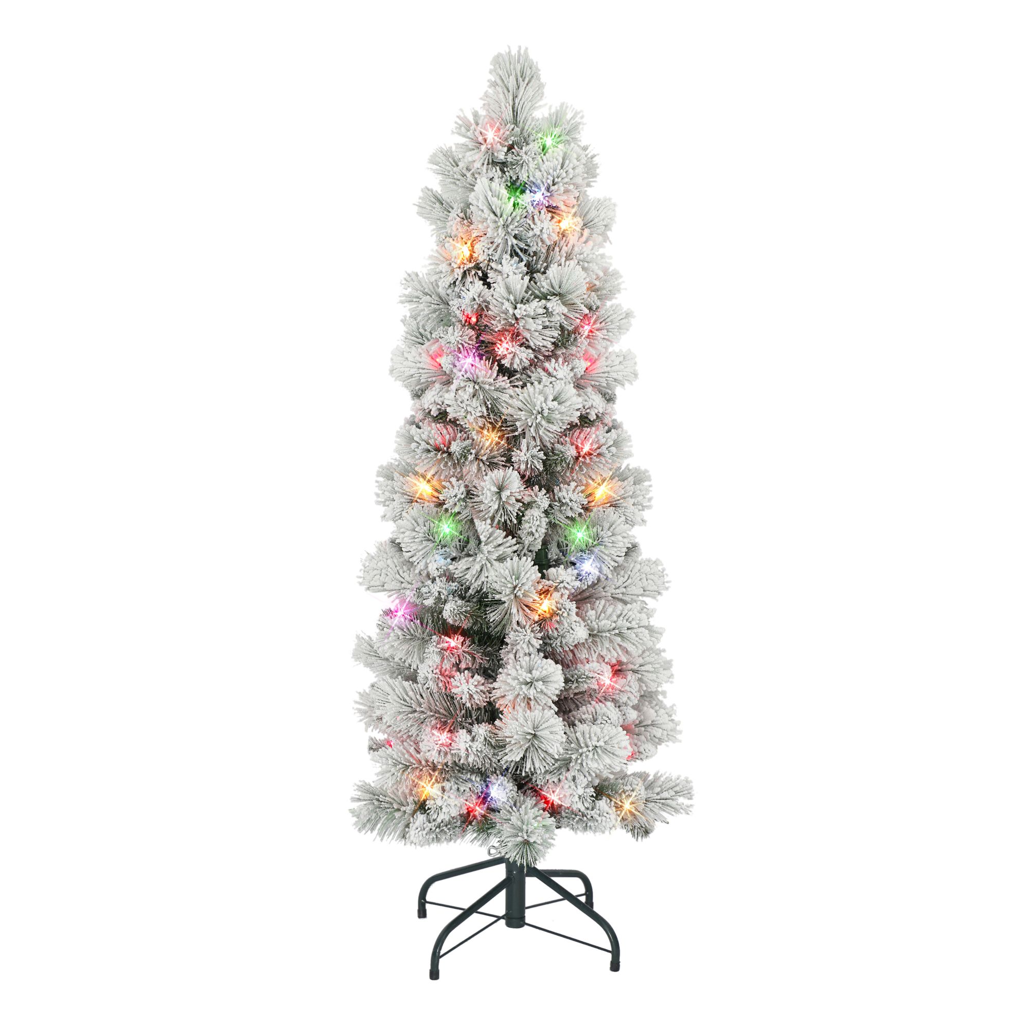 CC Christmas Decor Pre-lit Flocked Portland Pine Artificial Christmas Tree  - 4.5' - Multi Lights, image size:2000x2000