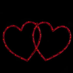 Northlight Lighted Double Heart Valentine's Day Window Silhouette - 17" - Red