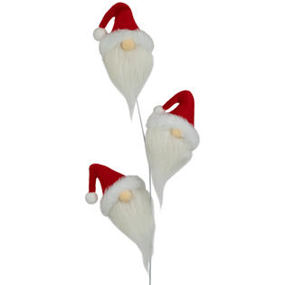 Northlight Set of 2 Plush Red and White Santa Gnome Christmas Picks 27