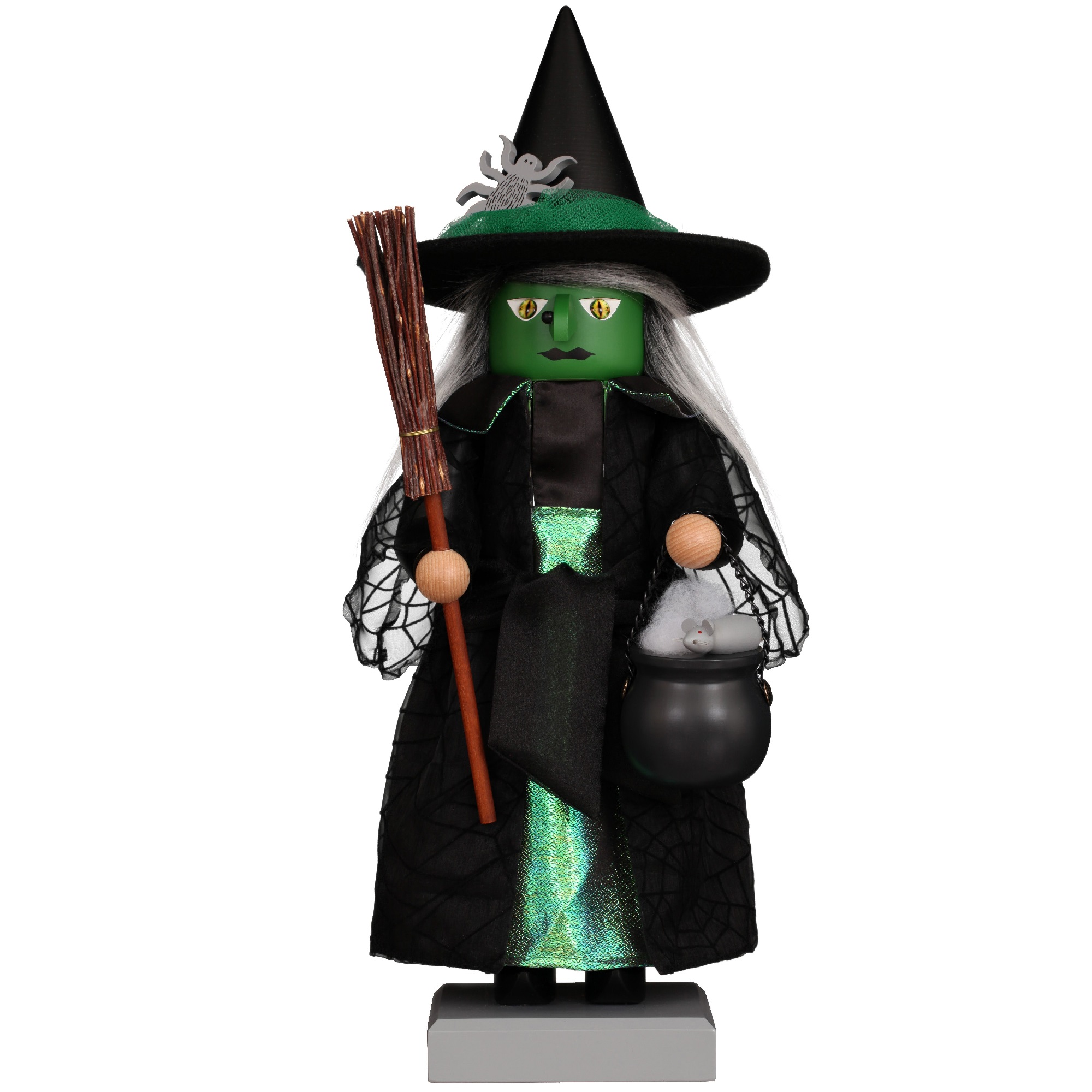 Alexander 20.5” Green Halloween Witch Handmade Wooden Nutcracker