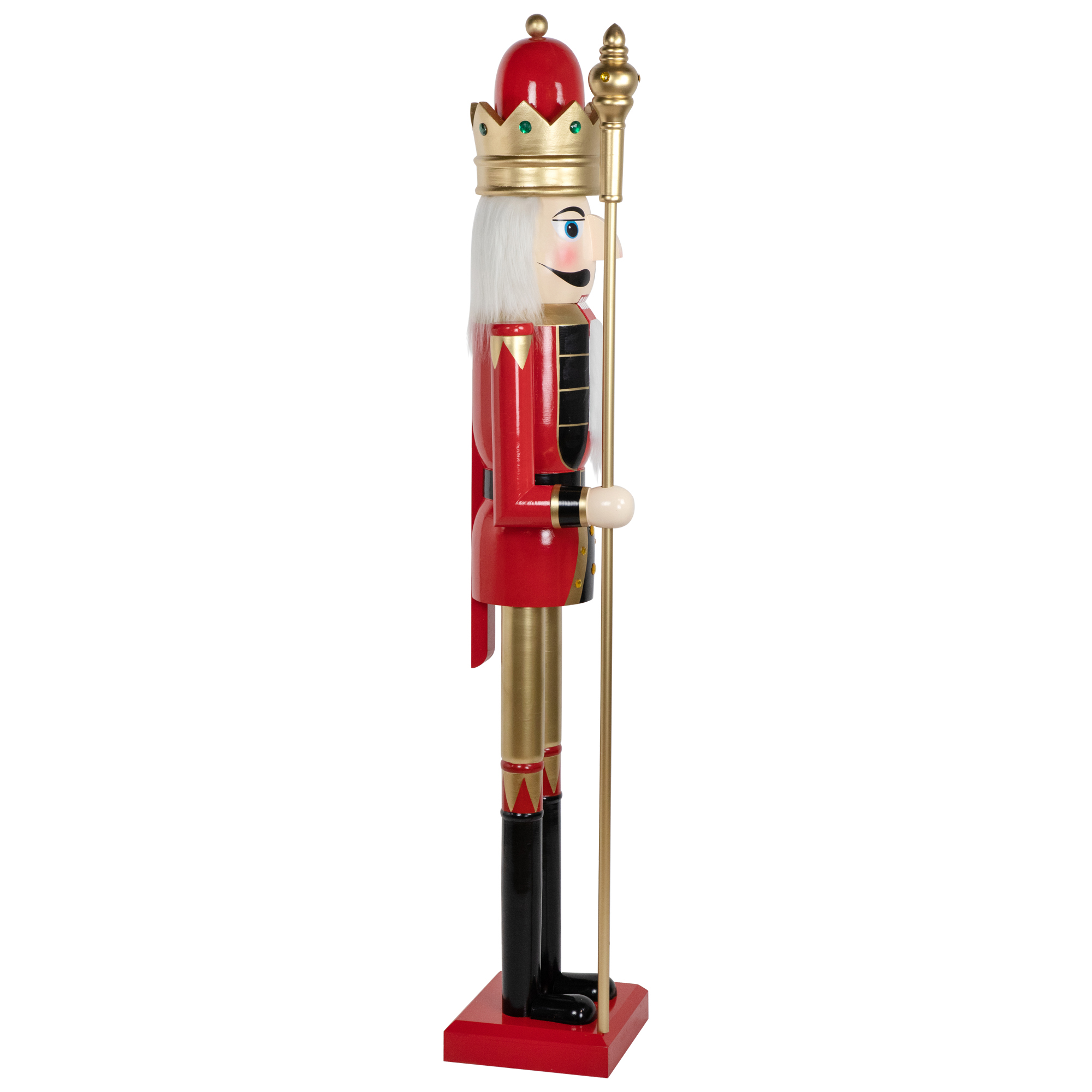 Northlight 5' Red and White Commercial Size Christmas Nutcracker with Scepter