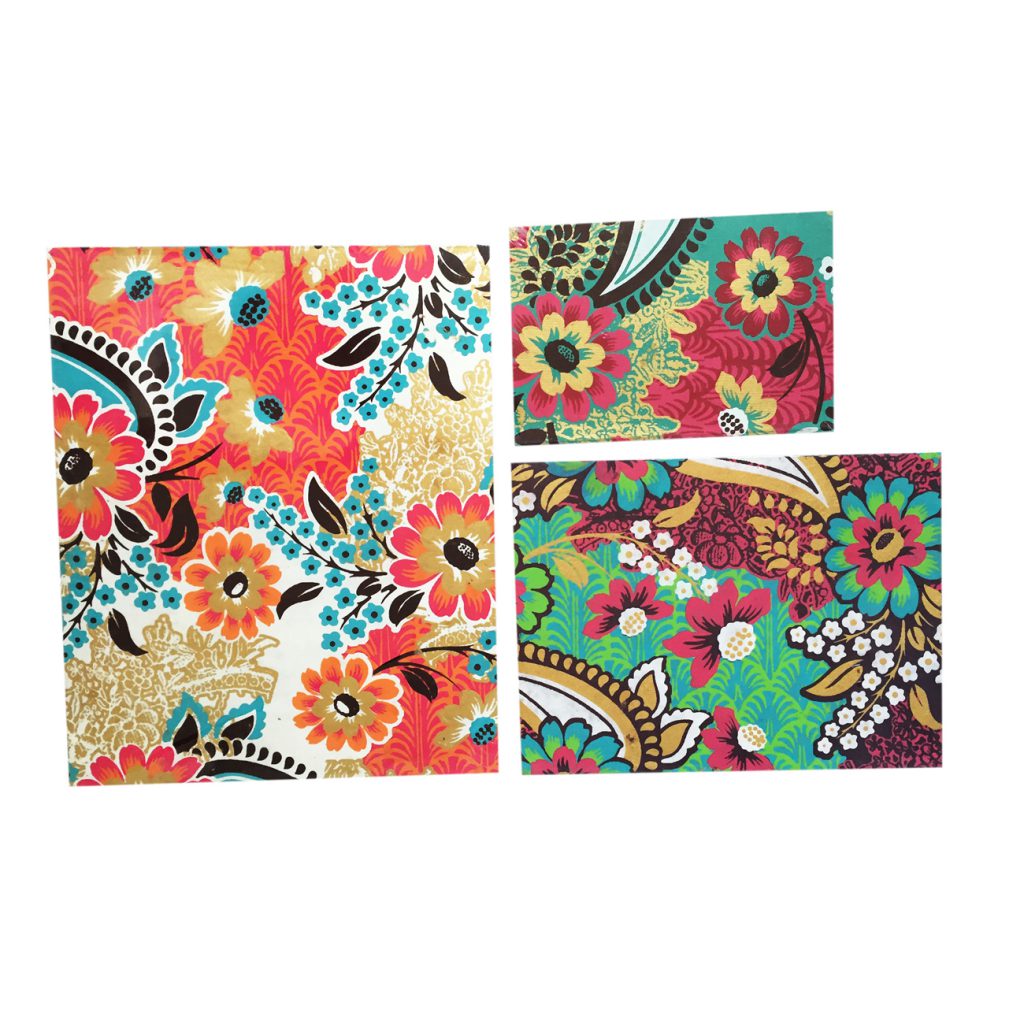 CC Home Furnishings Set of 3 Vibrantly Colored Contemporary Floral Pattern Notebooks 10"