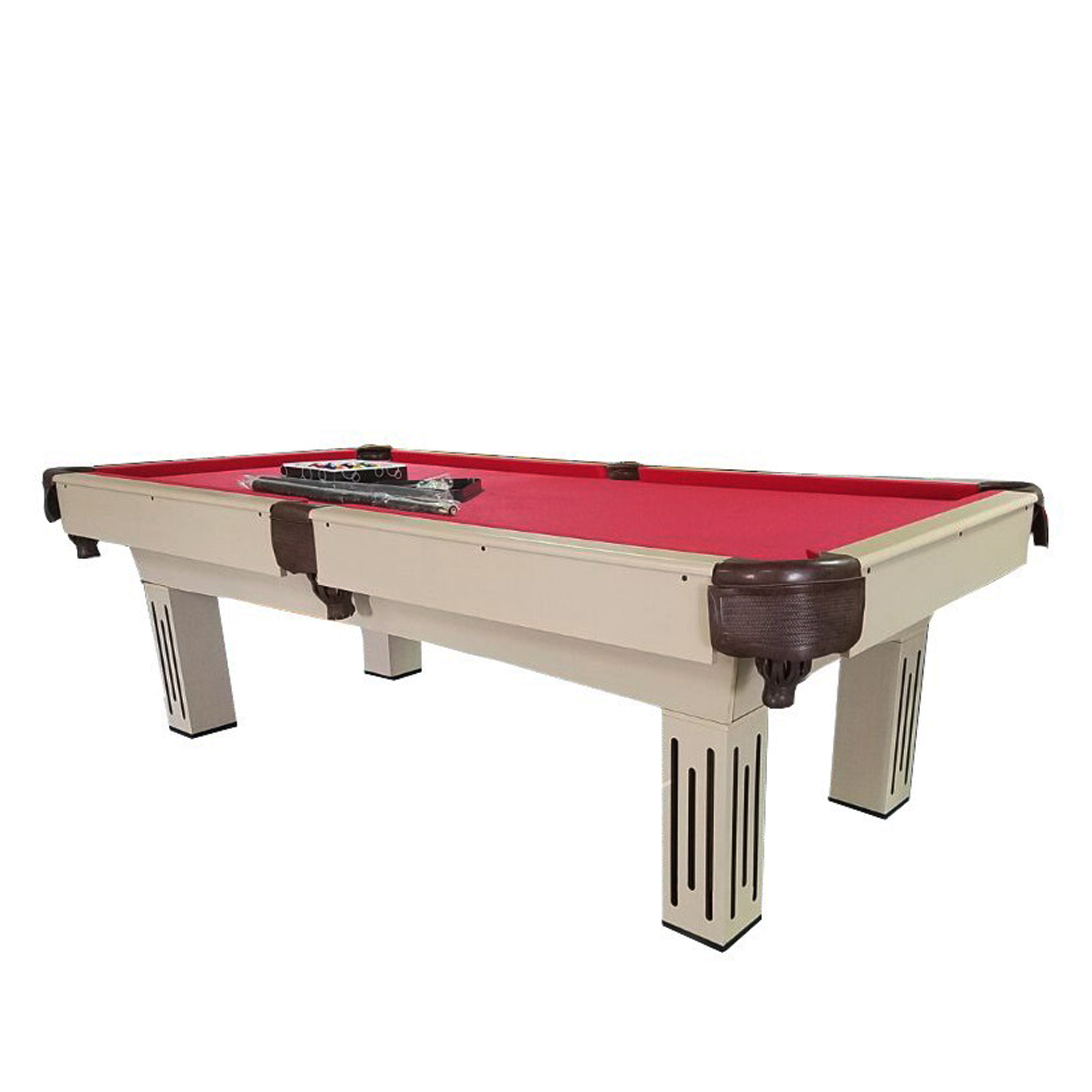 Pool Central 8' x 4' Red Billiard and Pool Net Pocket Game Table