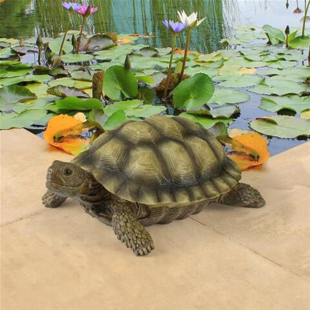 Outdoor Living and Style 9" Gilbert the Box Turtle Outdoor Garden Statue
