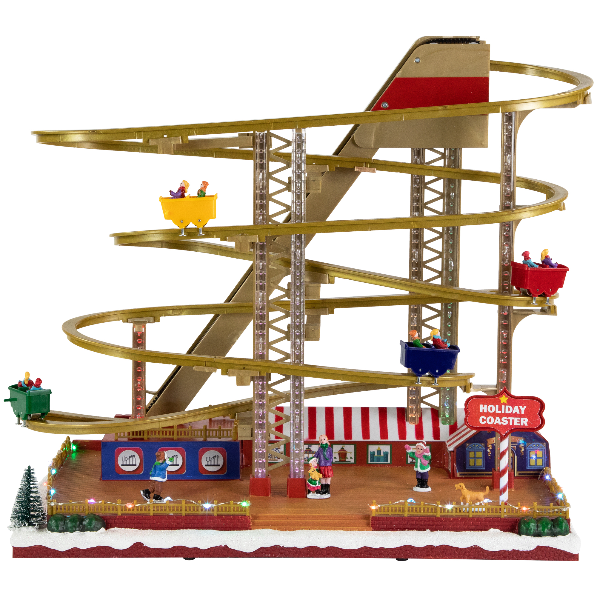 Northlight 16.75" Animated and Musical Carnival Roller Coaster LED Lighted Christmas Village Display