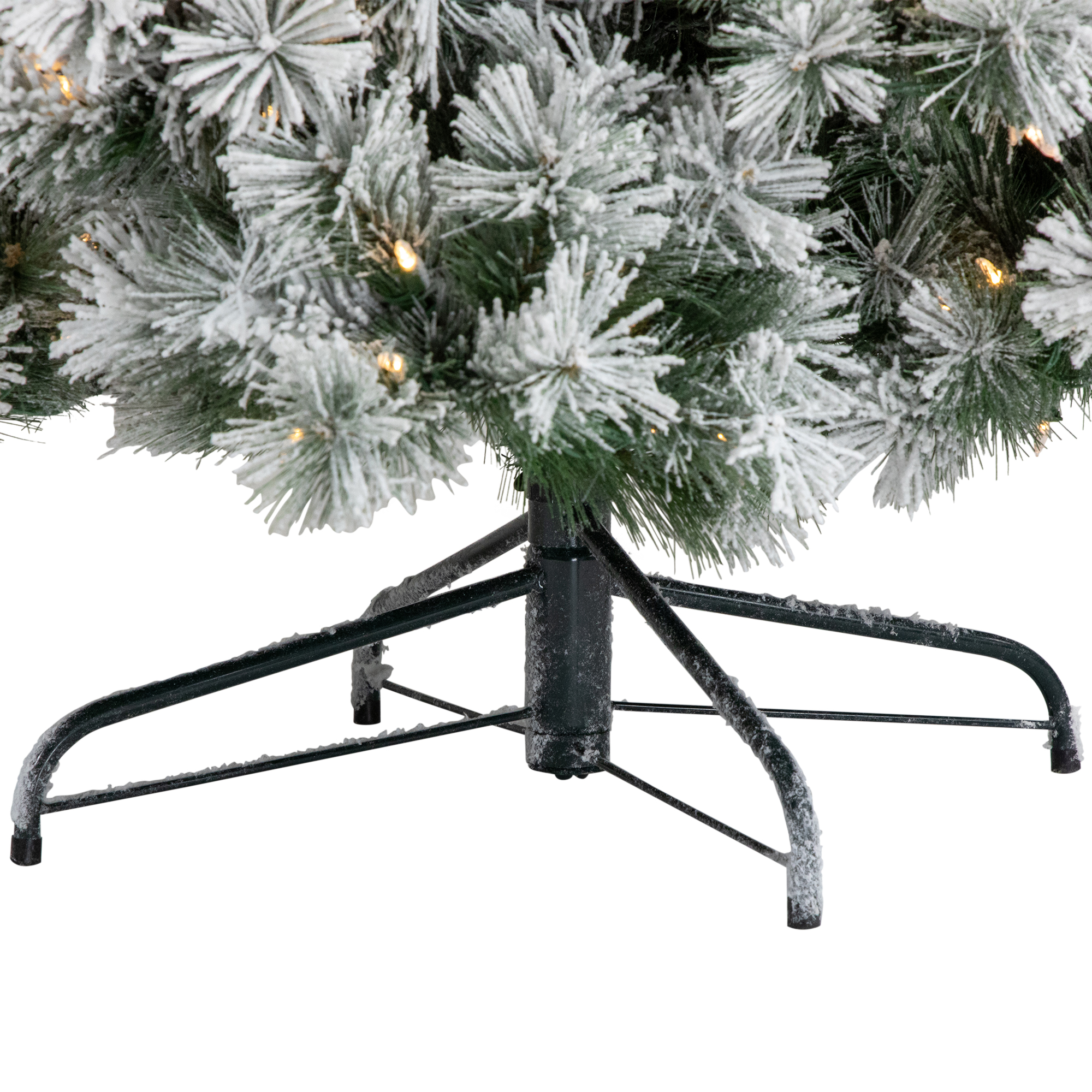Northlight Pre-Lit Snowy Bristle Pine Artificial Christmas Tree - 7.5' - Warm White LED Lights