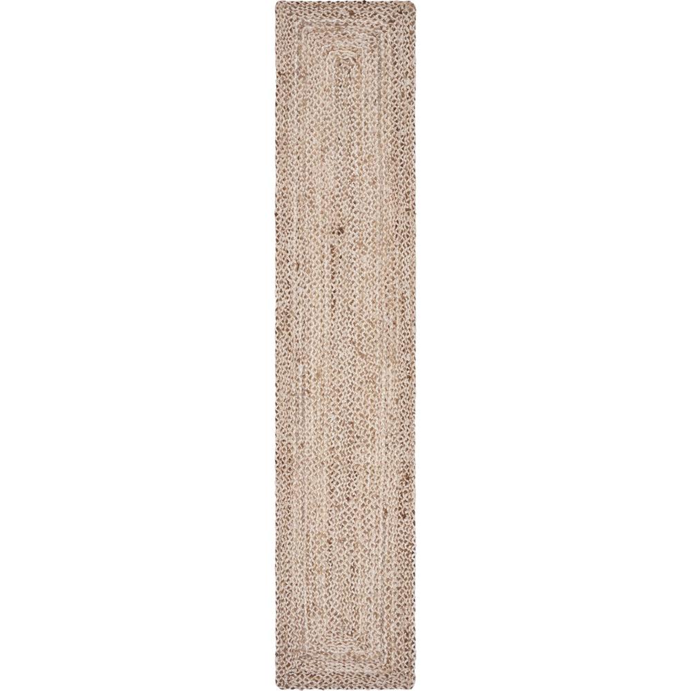 Laddha Home Designs 80" Brown and Cream Hand Woven Braided Rectangular Table Runner