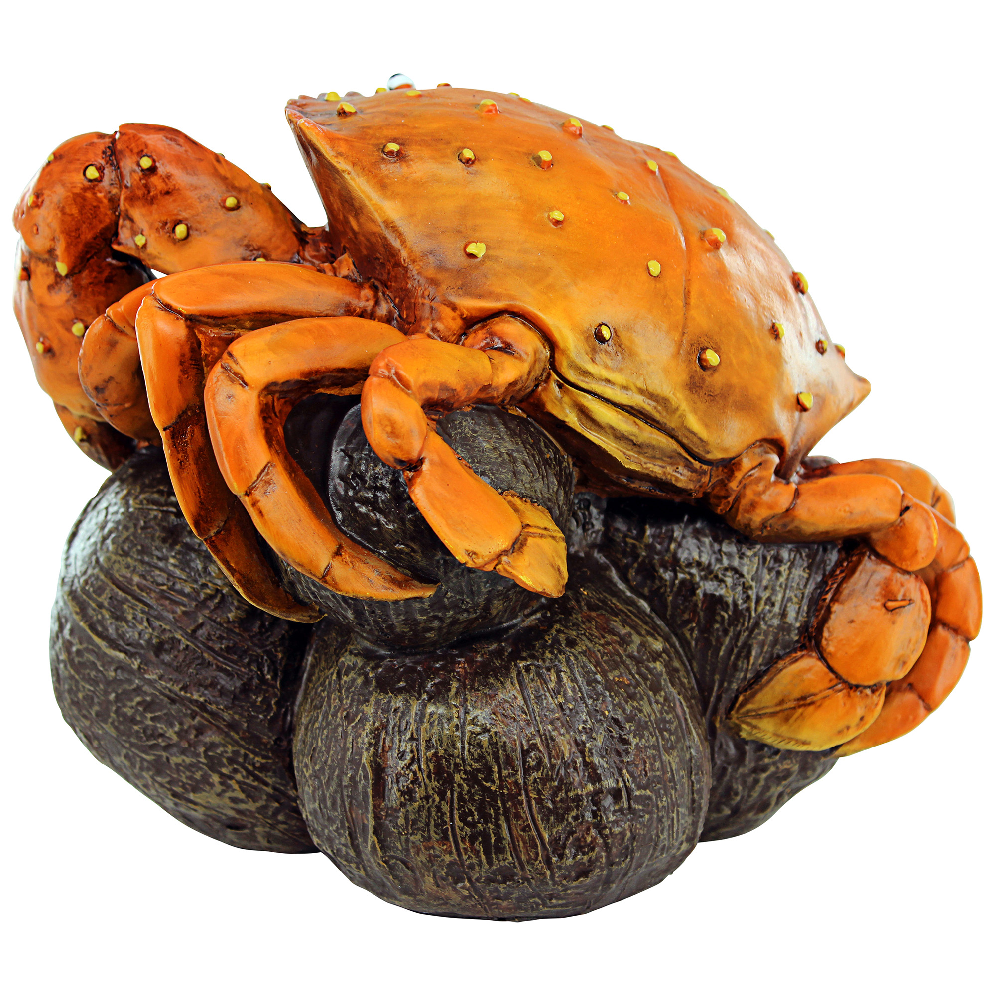 Outdoor Living and Style 9.5" Orange, Brown, and White Coastal Crab Garden Statue