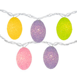 Northlight 10ct Pastel Easter Eggs String Light Set, 7.25ft White Wire