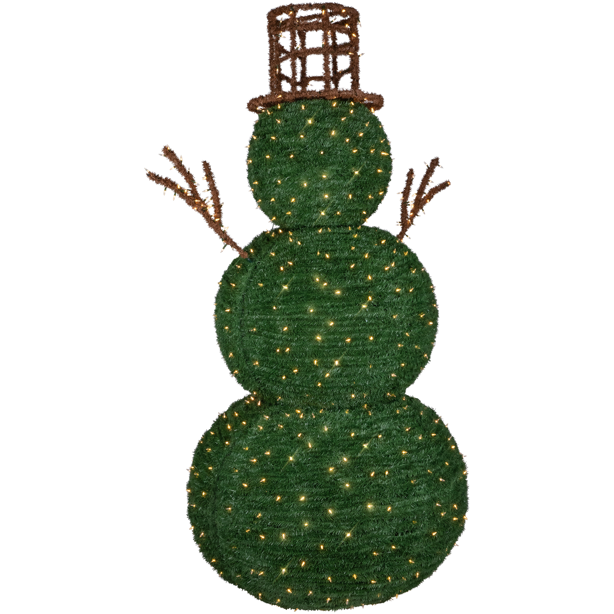 Northlight Lighted Commercial Topiary Snowman Outdoor Christmas Decoration - 6.5' - Warm White LED Lights