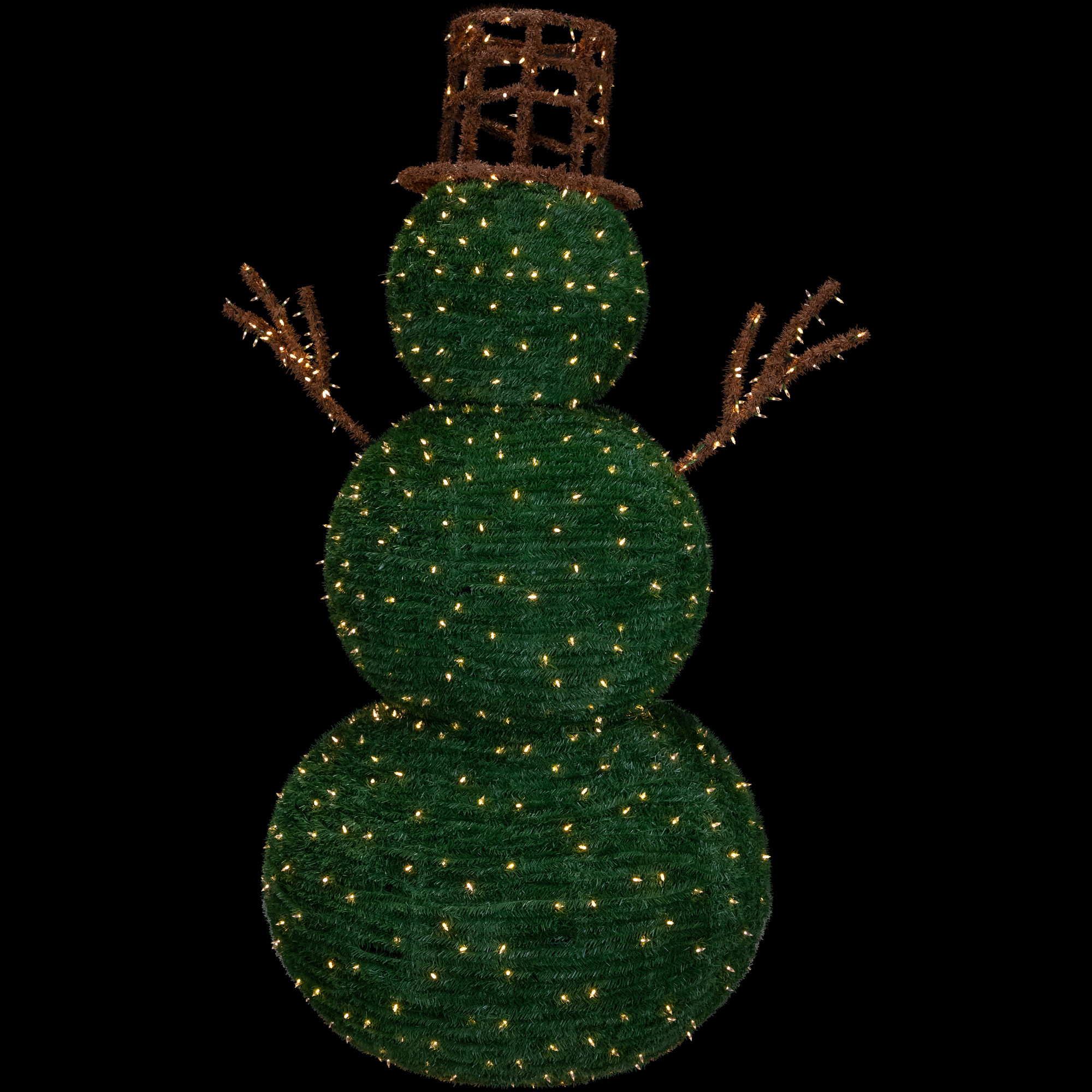 Northlight Lighted Commercial Topiary Snowman Outdoor Christmas Decoration - 6.5' - Warm White LED Lights