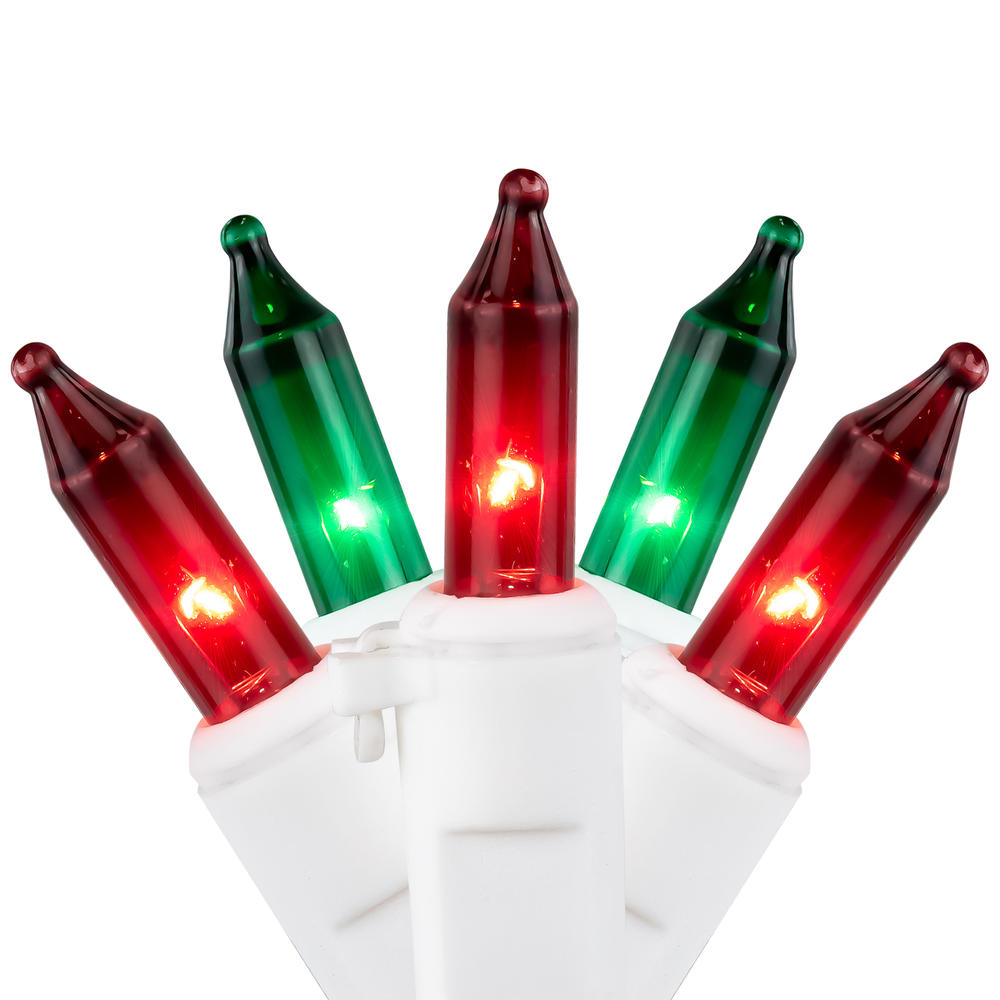 Northlight 100-Count Red and Green Mini Christmas Lights - 28.75' White Wire