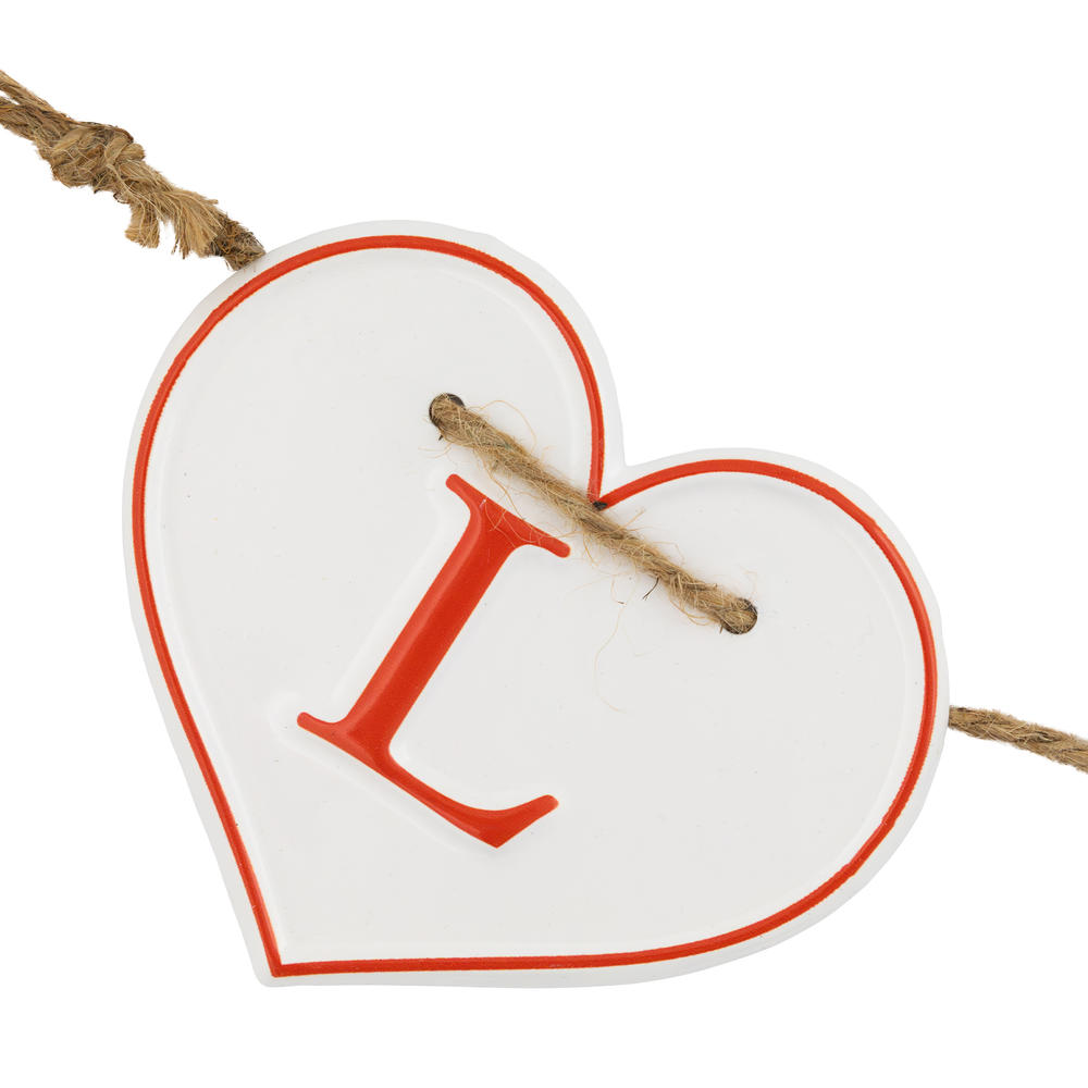 Northlight Hearts "LOVE" Valentine's Day Metal Banner - 32" - White and Red