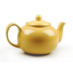Contemporary Home Living RSVP International Stoneware Teapot Collection, Microwave and Dishwasher Safe, 42 oz, Yellow