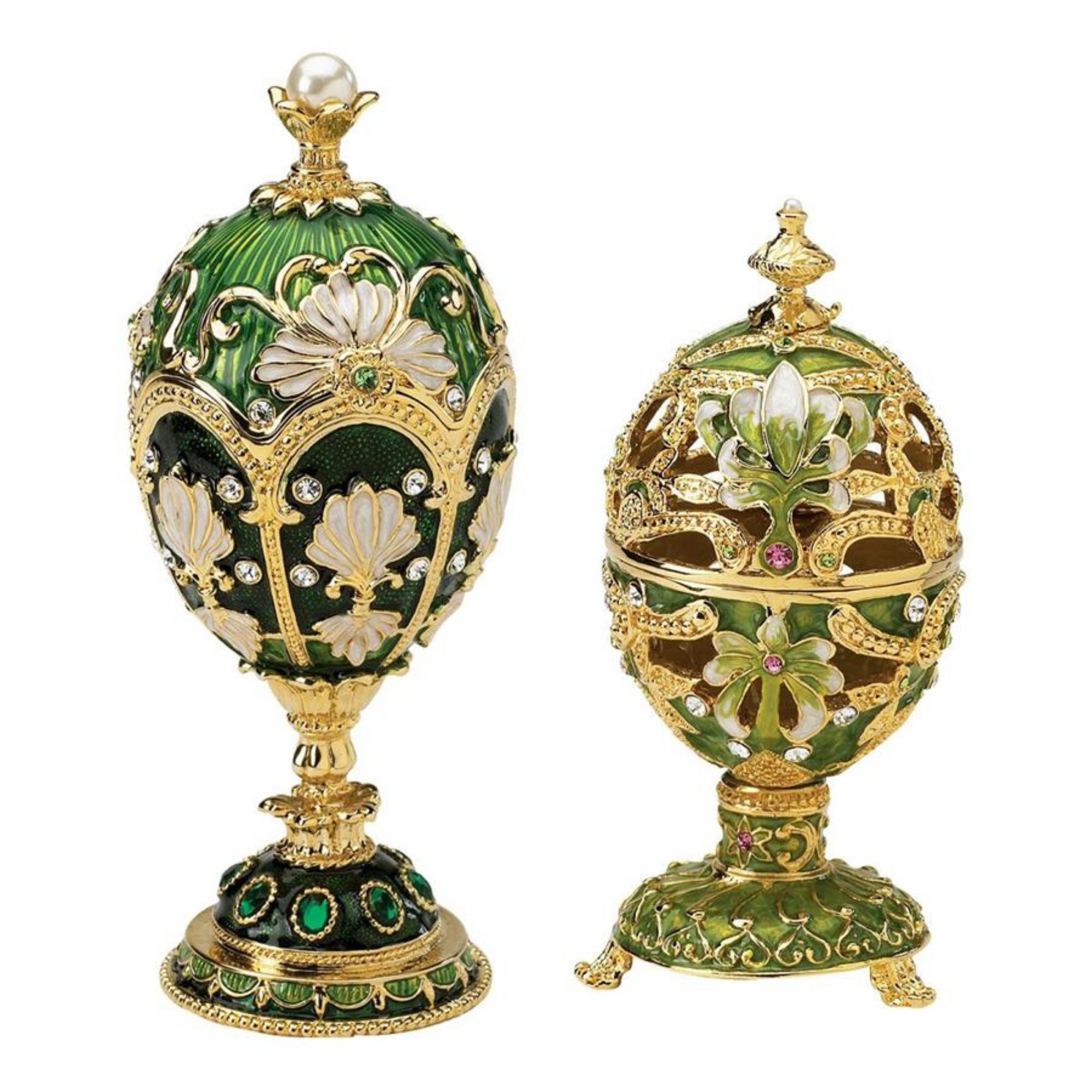 Outdoor Living and Style Petroika Romanov-Style Collectible Enameled Eggs - 3" - Set of 2