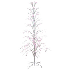 LB International 4' Pink LED Lighted Christmas Cascade Twig Tree Outdoor Decoration