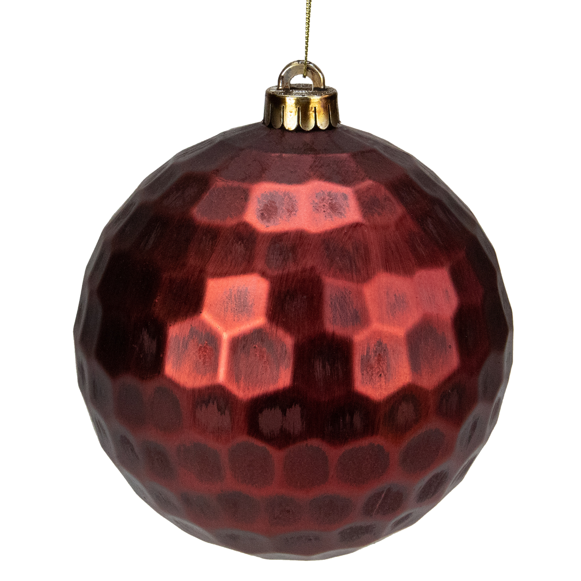 Melrose Red Hexagonal Hanging Shatterproof Christmas Ball Ornament 6.5" (165mm)