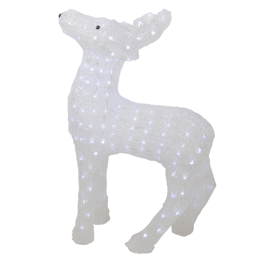 Northlight Lighted Commercial Grade Acrylic Reindeer Christmas Display Decor - 23" - Pure White LED Lights