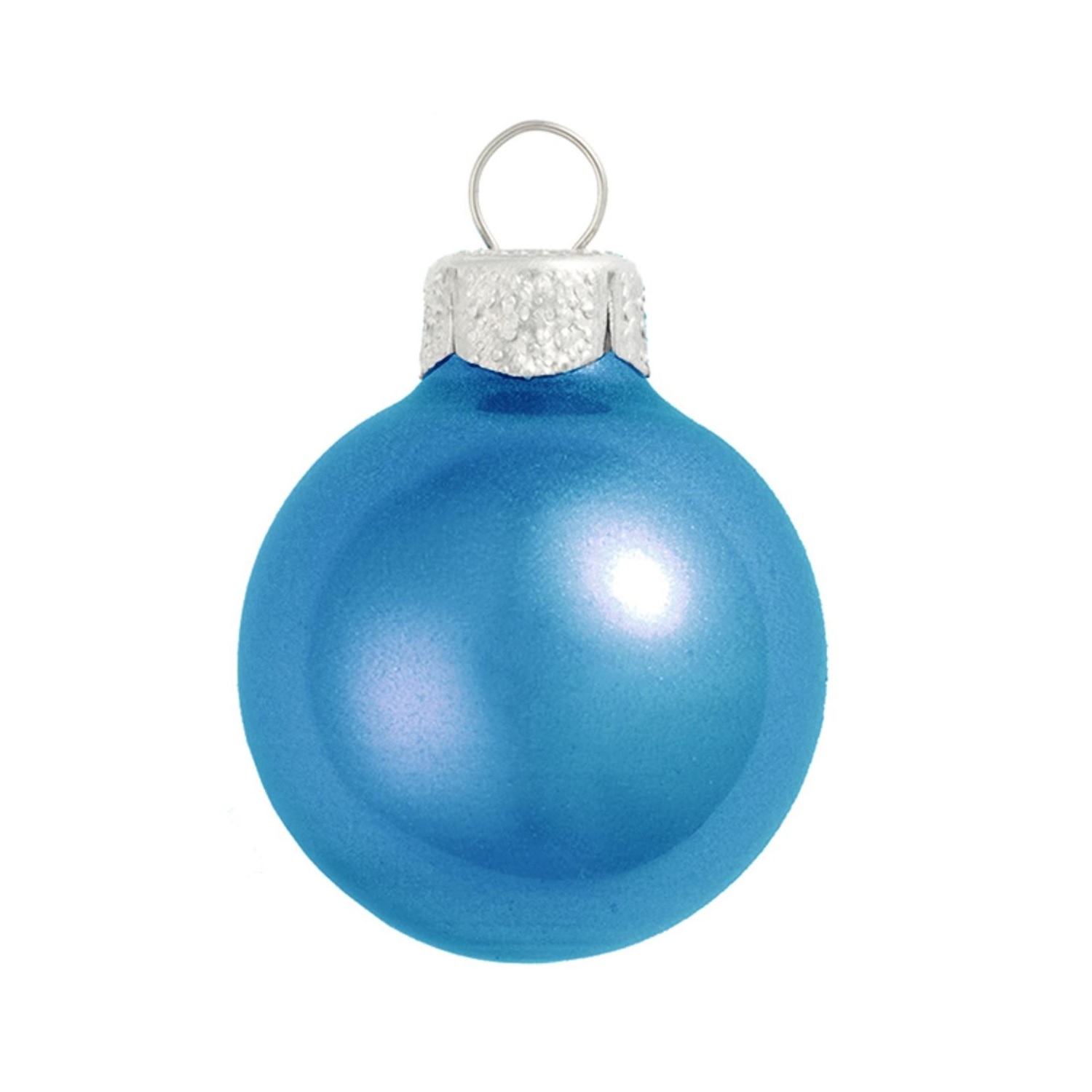 Whitehurst Pearl Finish Glass Christmas Ball Ornaments - 1.5" (40mm) - Blue - 40ct
