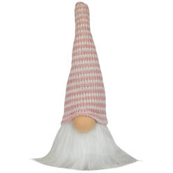 Northlight 32805131 7 in. Small Striped Gnome Spring Decoration - Soft Pink & White