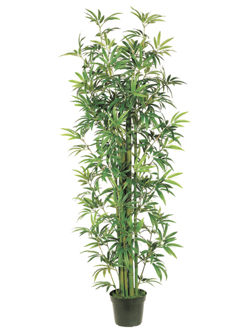 Allstate Set of 2 Artificial Potted Green Bamboo Trees 6'