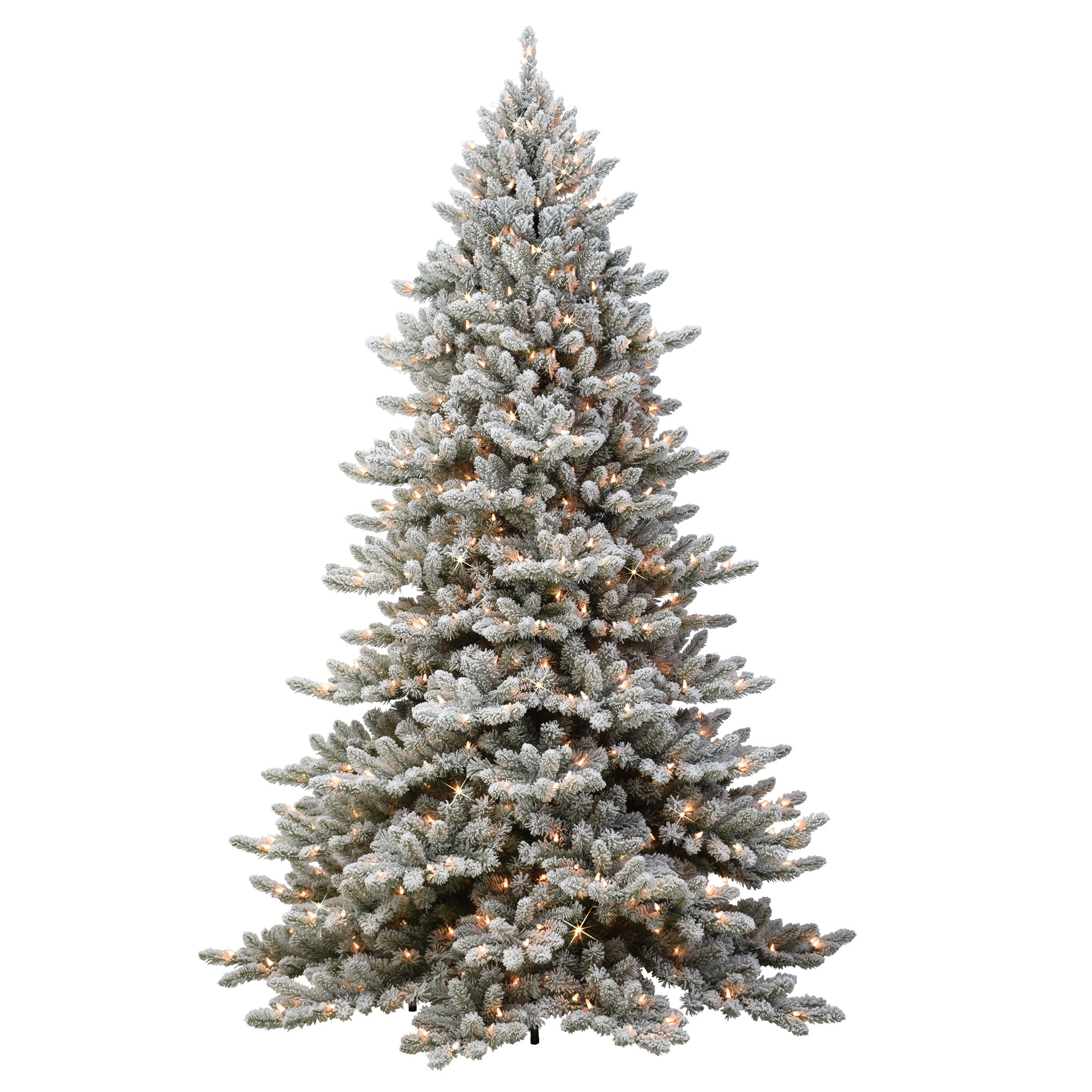CC Christmas Decor Pre-lit Artificial Flocked Fraser Fir Christmas Tree -  9' - Clear Lights, image size:2000x2000