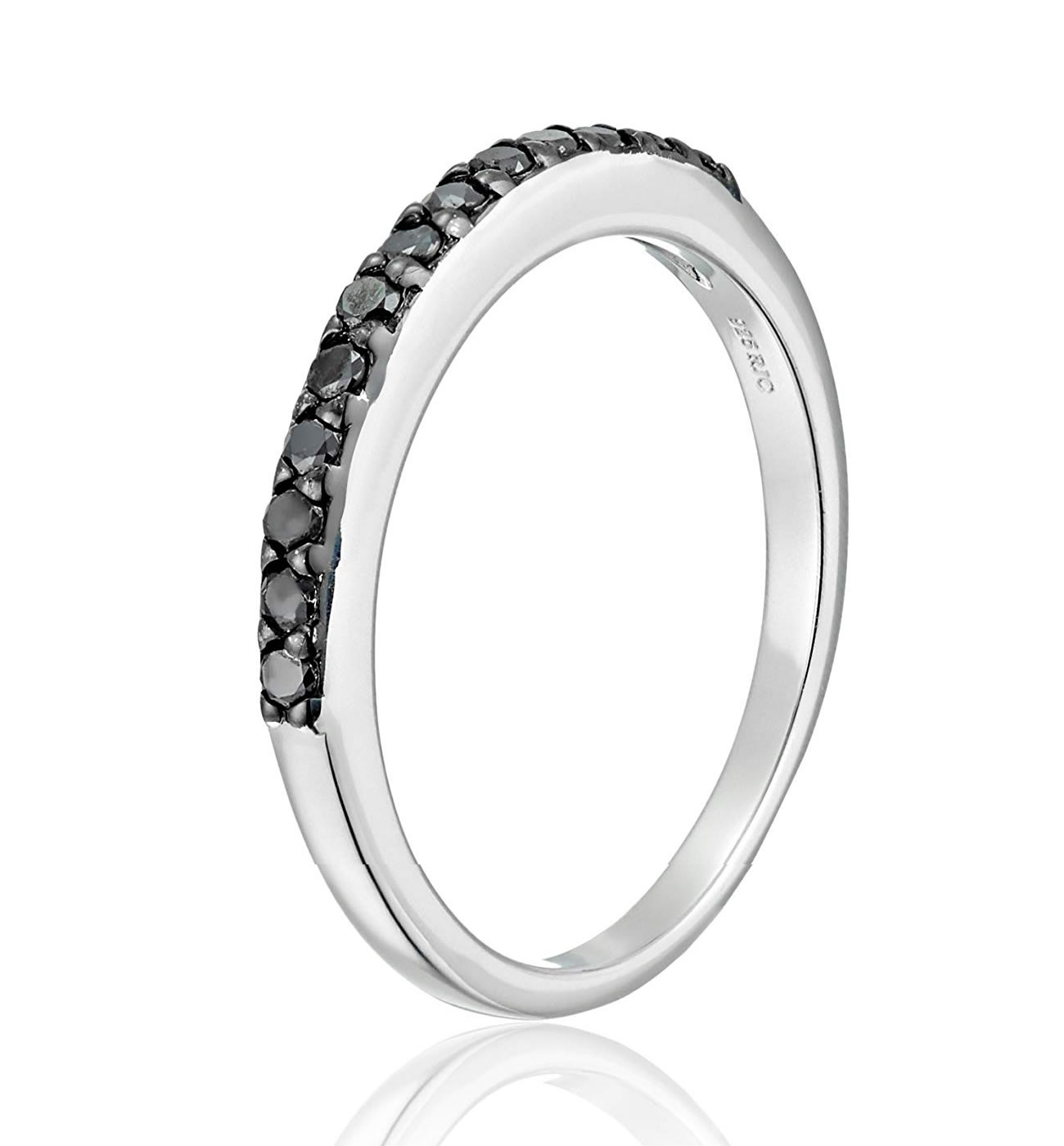 Vir Jewels 1/5 cttw Black Diamond Ring Wedding Band .925 Sterling Silver 13 Stones Round