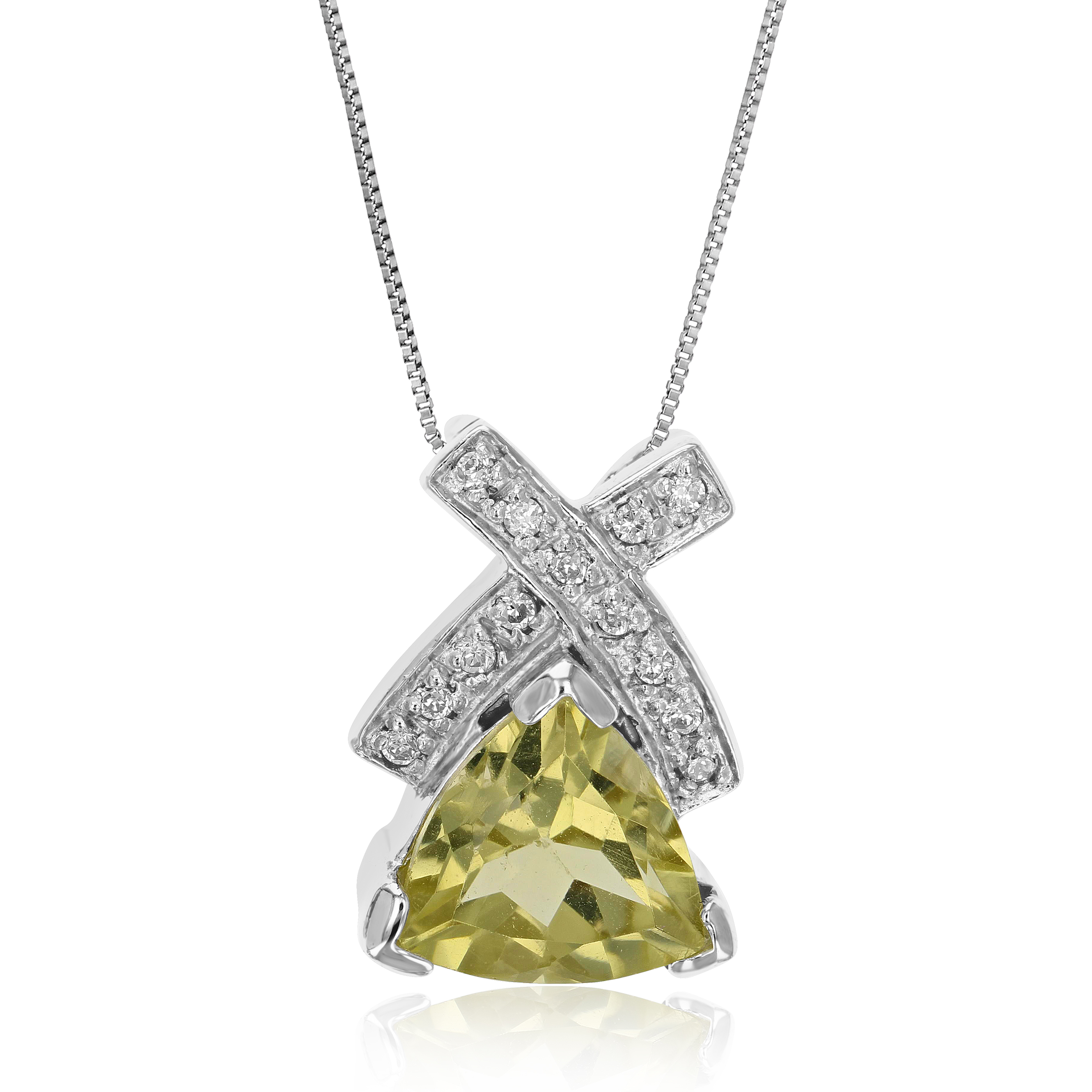 Vir Jewels 1.80 cttw Lemon Quartz Pendant Necklace .925 Sterling Silver 9 MM Trillion