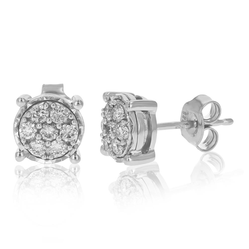 Vir Jewels 1/2 cttw Lab Grown Diamond Stud Earrings in .925 Sterling Silver Prong Set