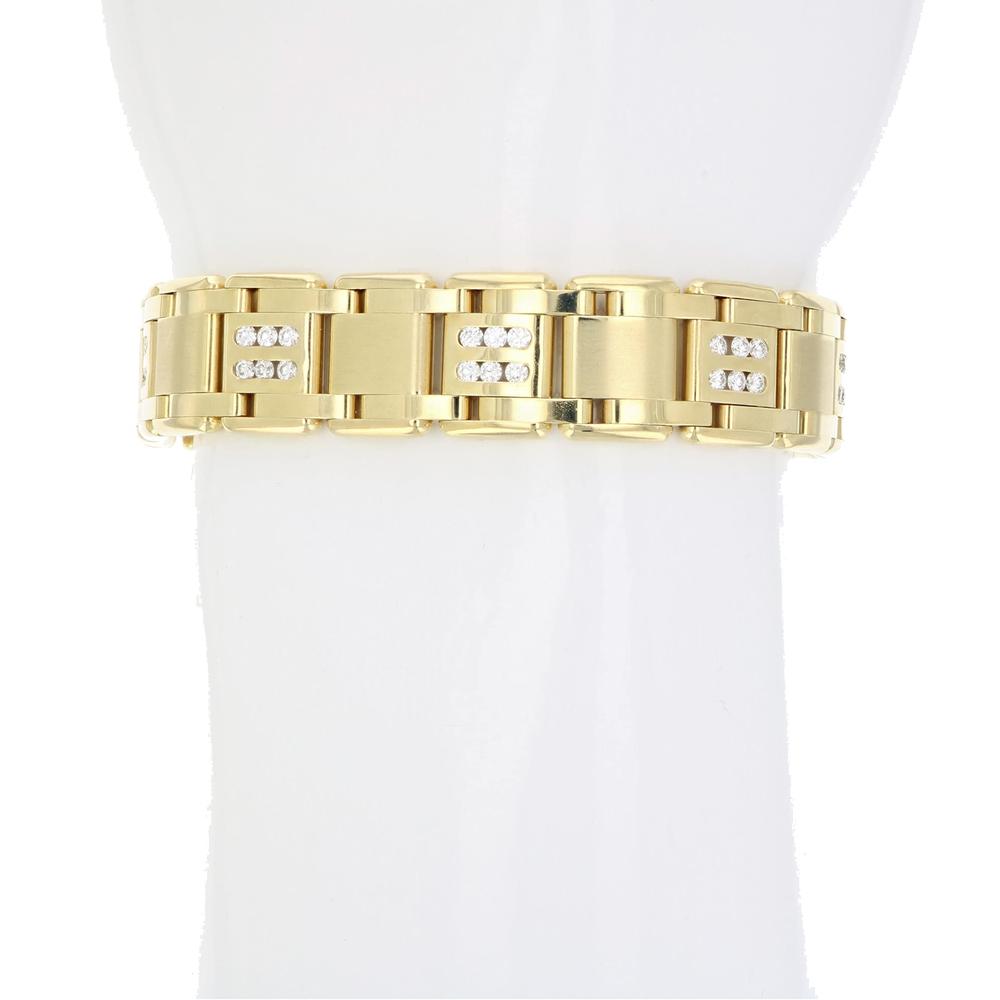 Vir Jewels 2.60 cttw Men's Diamond Bracelet Italian 14K Yellow Gold VS2-SI1 Clarity 54 Grams