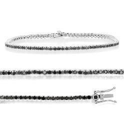 Vir Jewels 2 cttw Black Diamond Tennis Bracelet .925 Sterling Silver with Rhodium 7.5 Inch