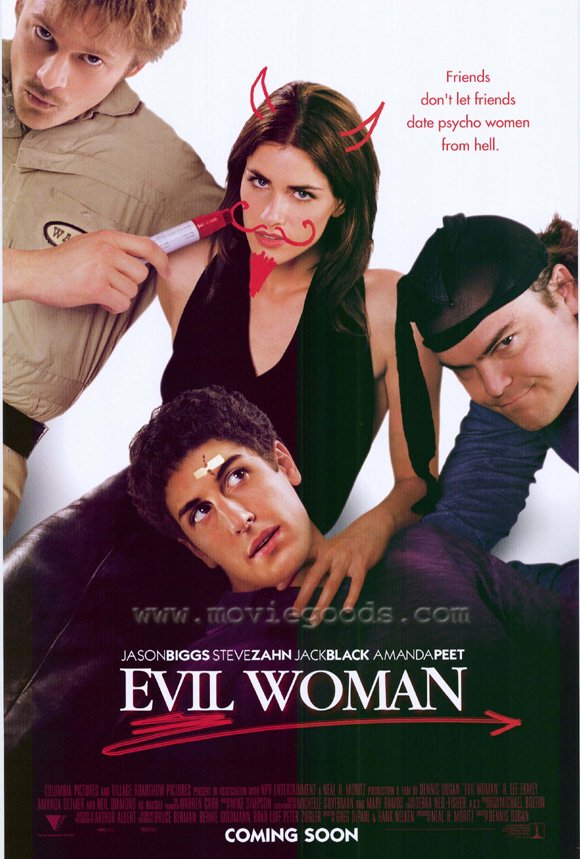 Pop Culture Graphics Evil Woman Poster Movie 11 x 17 In - 28cm x 44cm Steve Zahn Jack Black Jason Biggs Amanda Detmer