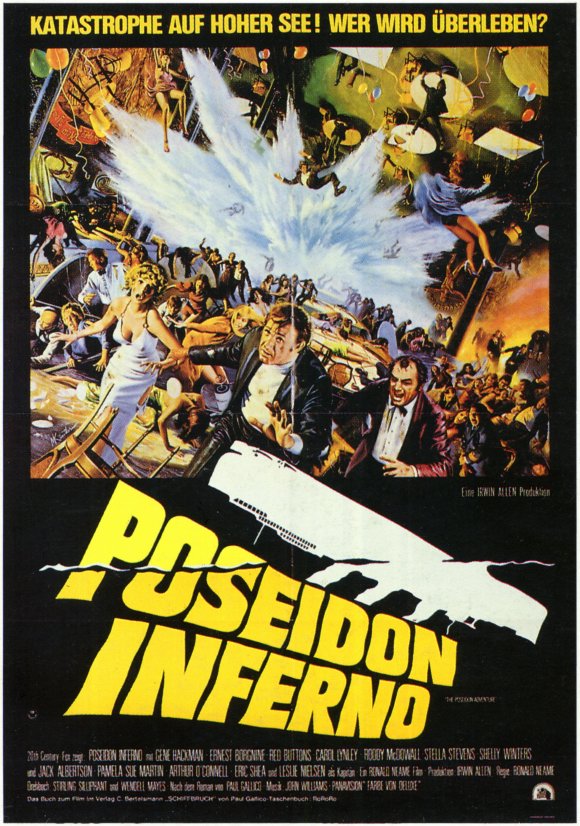 Pop Culture Graphics The Poseidon Adventure Poster Movie German 11 x 17 In - 28cm x 44cm Gene Hackman Ernest Borgnine Shelley Winters Red Buttons Jac
