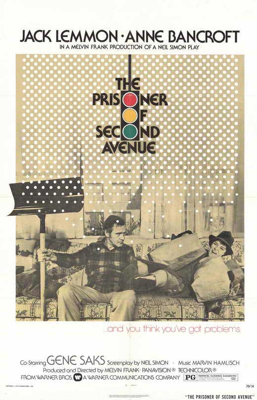 Pop Culture Graphics Prisoner of Second Avenue Poster Movie 11 x 17 In - 28cm x 44cm Jack Lemmon Anne Bancroft Gene Saks Elizabeth Wilson Sylvester S