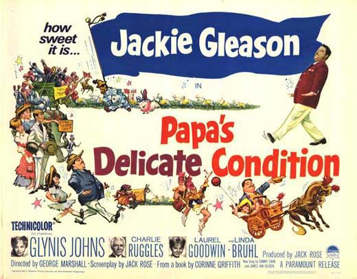 Pop Culture Graphics Papa's Delicate Condition Poster Movie B 27 x 40 Inches - 69cm x 102cm Jackie Gleason Glynis Johns Charlie Ruggles