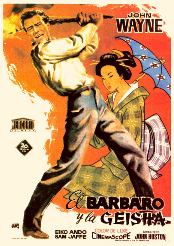 Pop Culture Graphics The Barbarian and the Geisha Poster Movie Spanish 27 x 40 Inches - 69cm x 102cm John Wayne Eiko Ando Sam Jaffe So Yamamura