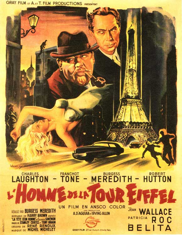 Pop Culture Graphics The Man on the Eiffel Tower Poster Movie French 11 x 17 Inches - 28cm x 44cm Charles Laughton Franchot Tone Burgess Meredith