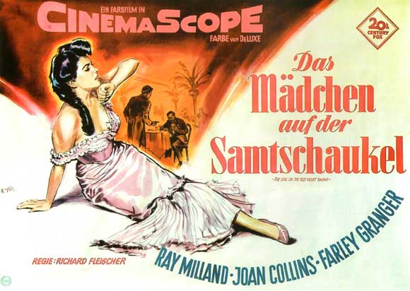 Pop Culture Graphics The Girl in the Red Velvet Swing Poster Movie German 11 x 17 Inches - 28cm x 44cm Ray Milland Joan Collins Farley Granger